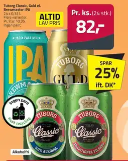 Fleggaard Tuborg Classic / Guld / Brewmaster IPA tilbud