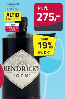 Fleggaard Hendrick's Gin (black bottle) tilbud