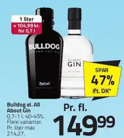 Fleggaard Bulldog Gin (All About Gin) tilbud