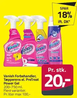 Fleggaard Vanish Forbehandler / Tæpperens / PreTreat Power Gel tilbud