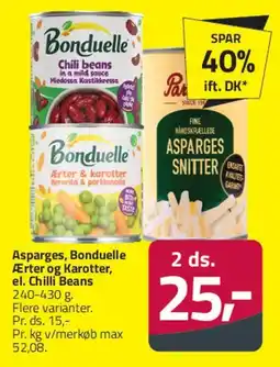 Fleggaard Asparges / Bonduelle / Chili Beans tilbud