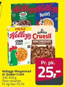 Fleggaard Kellogg's morgenmad / Quaker Cruesli tilbud