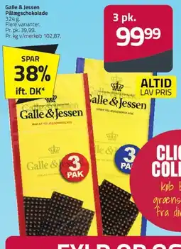 Fleggaard Galle & Jessen pålægschokolade (3-pak) tilbud