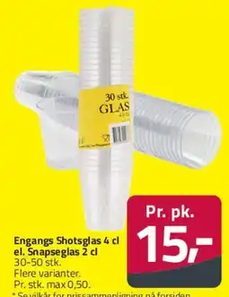 Fleggaard Engangs shotglas / snapseglas tilbud