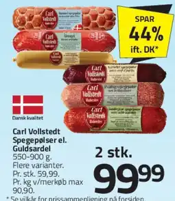 Fleggaard Carl Vollstedt (spegepølse) - 2 stk. tilbud