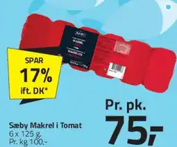 Fleggaard Sæby Makrel i Tomat (pakke) tilbud