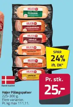 Fleggaard Højer pålægspølser tilbud