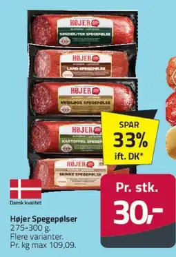 Fleggaard Højer spegepølser tilbud