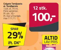 Fleggaard Colgate Tandpasta el. Tandbørste tilbud