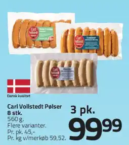 Fleggaard Carl Vollstedt Pølser (8 stk.) tilbud