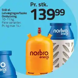 Fleggaard Norbro energi Letvægtsgasflaske (ombytning) tilbud