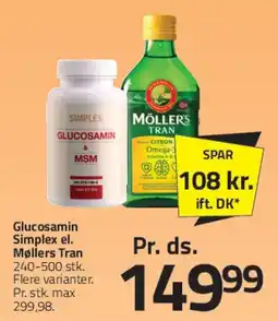 Fleggaard Glucosamin Simplex / Møllers Tran tilbud