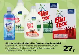 Coop.dk Biotex vaskemiddel eller Dun-let skyllemiddel tilbud