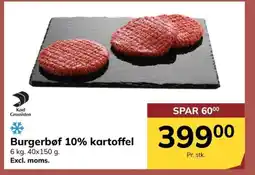 Dagrofa Food Service Burgerbøf 10% kartoffel tilbud
