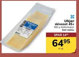 Dagrofa Food Service Ulkjær skiveost 45+ tilbud