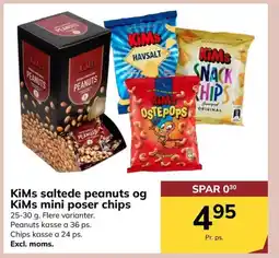 Dagrofa Food Service KiMs saltede peanuts og KiMs mini poser chips tilbud