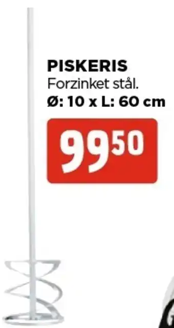 Piskeris Forzinket Stål.ø:10xL: 60cm