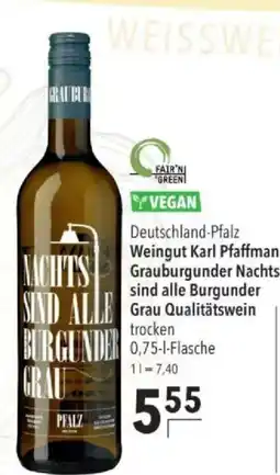 Citti Weingut Karl Pfaffmann Grauburgunder Nachts sind alle Burgunder Grau Qualitätswein tilbud