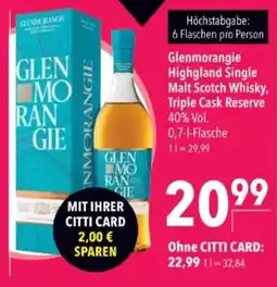 Citti Glenmorangie Highgland Single Malt Scotch Whisky, Triple Cask Reserve tilbud