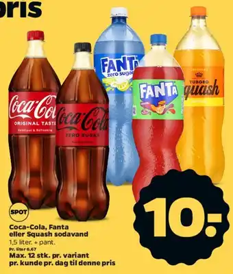 Coca‑Cola, Fanta eller Squash sodavand