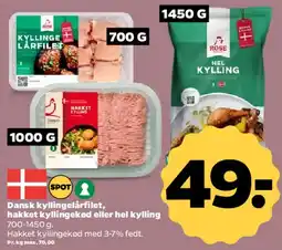 Netto Dansk kyllingelårfilet / hakket kyllingekød / hel kylling tilbud