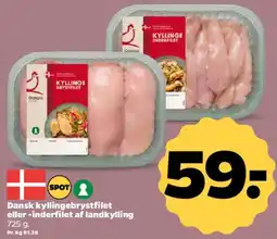 Netto Dansk kyllingebrystfilet / inderfilet (landkylling) tilbud