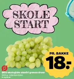 Netto Økologiske stenfri grønne druer tilbud