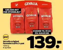Netto Gevalia original formalet kaffe 3-pak tilbud