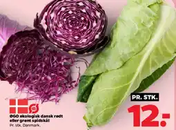 Netto ØGO økologisk dansk rødt eller grønt spidskål tilbud