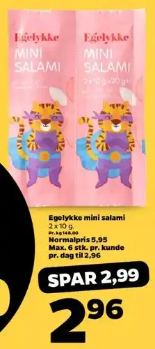 Netto Egelykke mini salami tilbud