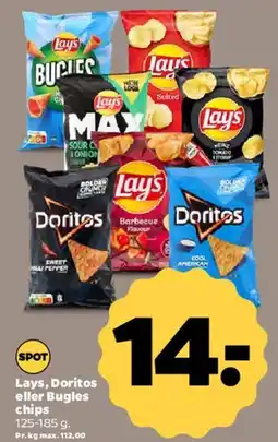 Netto Lays, Doritos eller Bugles chips tilbud