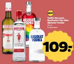 Netto Taffel Akvavit, Beefeater Gin eller Absolut Vodka tilbud