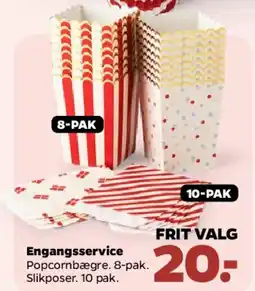 Netto Engangsservice / Popcornbægre tilbud