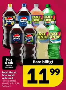 Løvbjerg Pepsi Max el. Faxe Kondi sodavand tilbud