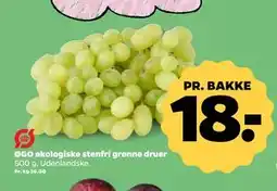 Netto ØGO økologiske stenfri grønne druer tilbud