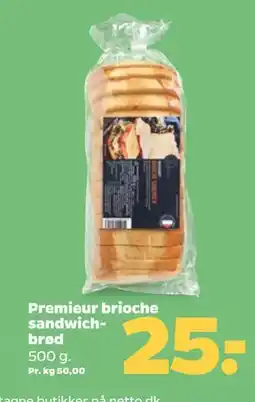 Netto Premieur brioche sandwichbrød tilbud