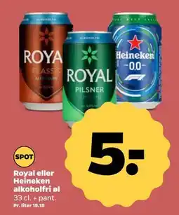 Netto Royal eller Heineken alkoholfri øl tilbud