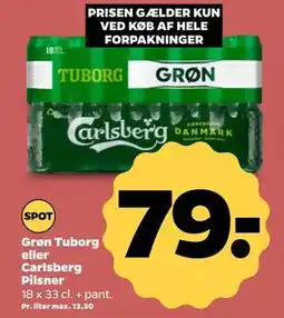 Netto Grøn Tuborg eller Carlsberg Pilsner tilbud