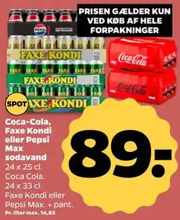 Netto Coca-Cola, Faxe Kondi eller Pepsi Max sodavand tilbud