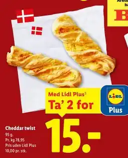 Lidl Cheddar twist, App-pris tilbud