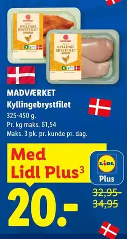 Lidl MADVÆRKET Kyllingebrystfilet, App-pris tilbud