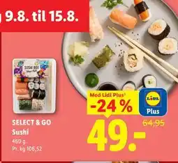 Lidl SELECT & GO Sushi, App-pris tilbud