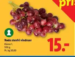 Lidl Røde stenfri vindruer tilbud