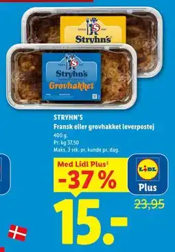 Lidl STRYHN'S Fransk eller grovhakket leverpostej, App-pris tilbud