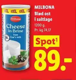 Lidl MILBONA Blød ost i saltlage tilbud