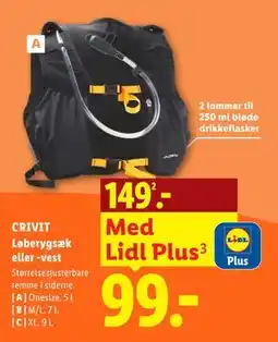 Lidl CRIVIT Løberygsæk eller -vest tilbud