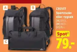 Lidl CRIVIT Sportstaske eller -rygsæk tilbud