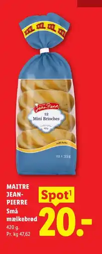 Lidl MAITRE JEANPIERRE Små mælkebrød tilbud