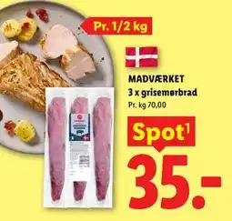 Lidl MADVÆRKET 3 x grisemørbrad tilbud