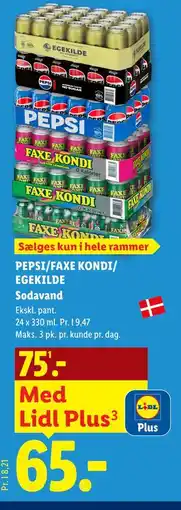 Lidl PEPSI/FAXE KONDI/ EGEKILDE Sodavand tilbud